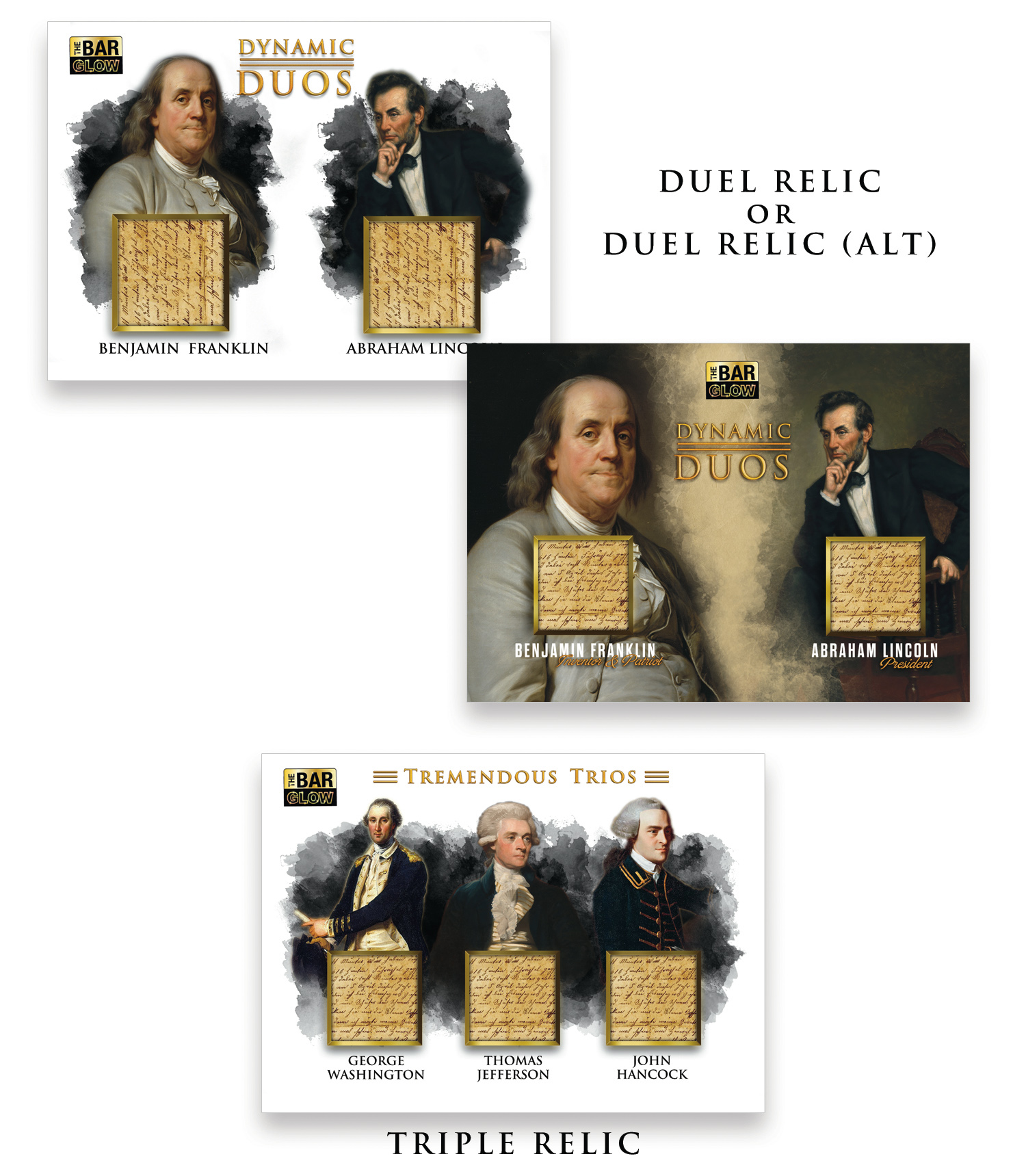 Four card tiers labelled dynamic duos, duel relic, duel relic alternate and triple relic, showing how the relic windows multiply
