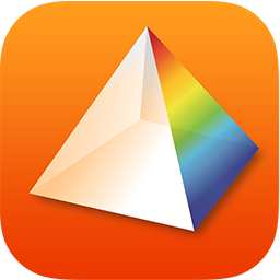 The PRISM pyramid icon on orange