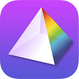 The PRISM pyramid icon on violet