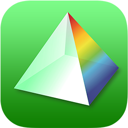 The PRISM pyramid icon on green